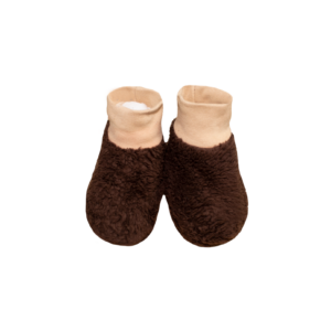 Пінетки на манжеті теплі від 0 до 3 міс, Коричневий, 62 (3 міс)