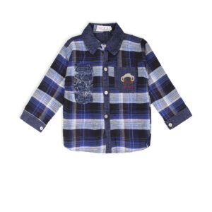 Сорочка в клітинку для хлопчика, Синій, L