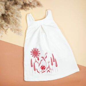 Сарафан "Лея" з червоною вишивкою, Білий, 122 (7 років)