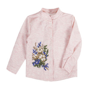 Сорочка для дівчат з вишивкою "Букет", Рожевий, 80 (1 рік)