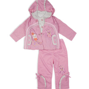 Спортивний костюм для дівчинки трійка "Бджілки", Пудровий, 74 (6-12 міс)