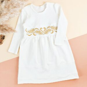 Сукня дитяча "Колоски" з вишитим поясом, Білий, 98 (3 роки)