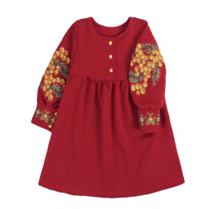 Сукня дитяча "Мімоза" вишитий манжет, Червоний, 86 (1.5 роки)