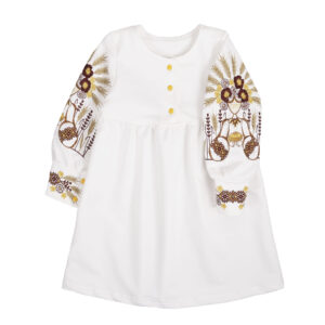 Сукня дитяча "Мотанка" довгий рукав, Молочний, 98 (3 роки)