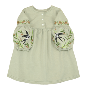 Сукня дитяча "Верба" з вишивкою, Оливковий, 110 (5 років)