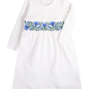 Сукня дитяча "Волошки" з вишитим поясом, Білий, 98 (3 роки)