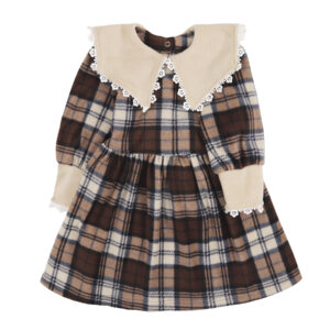 Сукня флісова дитяча з мереживом "Мія", Коричневий, 86 (1.5 роки)