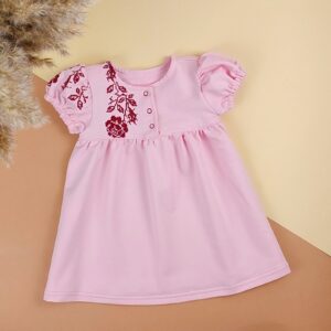 Сукня з подвійною вишивкою "Ясміна", Рожевий, 128 (9 років)