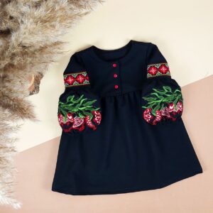 Сукня з вишивкою "Гранат", Чорний, 116 (6 років)