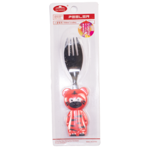 Виделка дитяча з нержавіючої сталі, Червоний