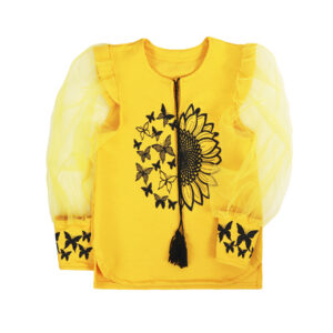 Вишиванка для дівчинки "Соняшник" фатиновий рукав, Жовтий, 110 (5 років)