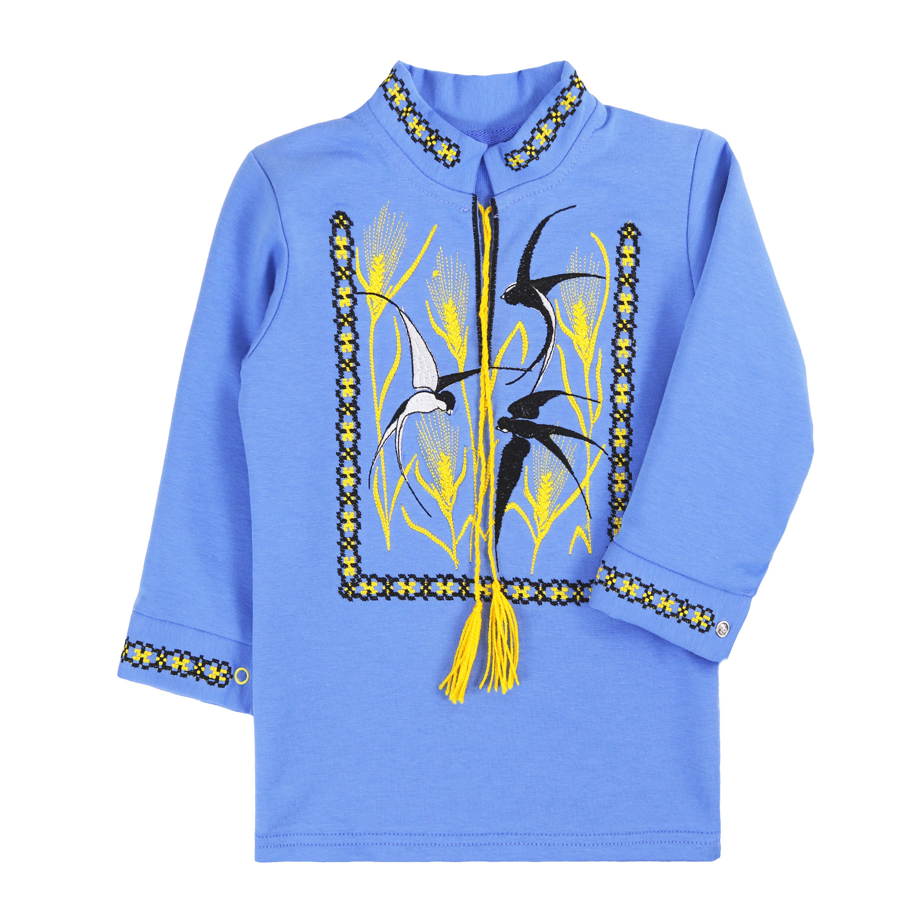 Вишиванка для хлопчика "Назарій" довгий рукав, Індіго, 92 (2 роки)