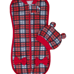 Ясельний кокон з начосом на блискавці + шапочка, Червоний, 56 (від 0 міс)