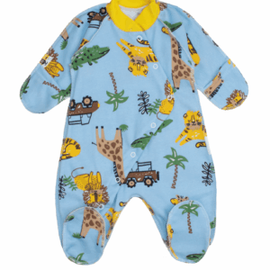 Ясельний комбінезон "№9" з начосом, Блакитний, 56 (від 0 міс)