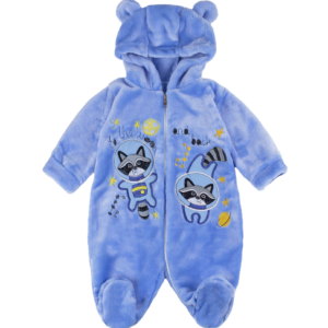 Ясельний комбінезон "Єноти-космонавти", Блакитний, 80 (1 рік)
