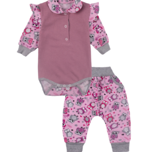 Ясельний комплект для дівчаток "Совенятко", Пудровий, 80 (1 рік)