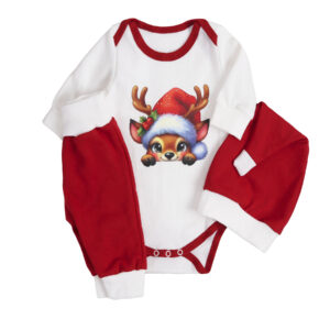 Ясельний комплект "Оленятко" без напису, Червоний, 62 (3 міс)