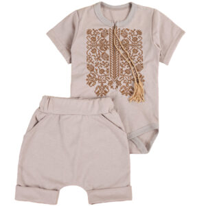 Ясельний комплект "Сармат" боді + шорти, Какао, 62 (3 міс)