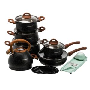 Набір посуду для приготування із нержавіючої сталі 10 предметів чорний HP33530B