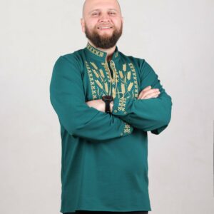 Вишиванка чоловіча "Колоски", Ізумрудний, 44