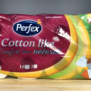 Папір туалетний Perfex Cotton Comfort Line 3 шари 16 рулонів.