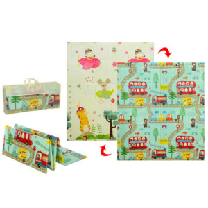 Дитячий термокилимок складаний MR 0586-2 двосторонній 150-180 см Тварини-Транспорт