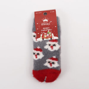 Шкарпетки новорічні дитячі норка, Сірий, 12-24