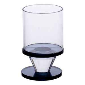 Підсвічник скляний 6×10 см на одну свічку підсвічник келих на ніжці декоративний Сірий HP-4-19S