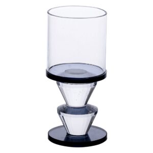 Підсвічник скляний 6×13 см на одну свічку підсвічник келих на ніжці декоративний Сірий HP-4-20M