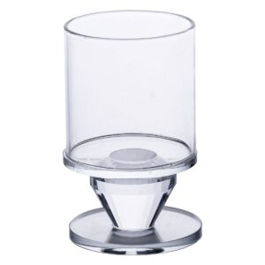 Підсвічник скляний 6×9.3 см на одну свічку підсвічник келих на ніжці декоративний прозорий HP-4-27S