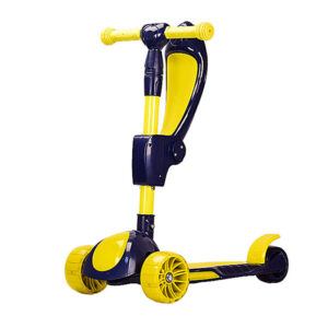 Самокат дитячий 3-х колісний HS2012 (RL7T) з сидінням, колеса PU, що світяться. Жовтий