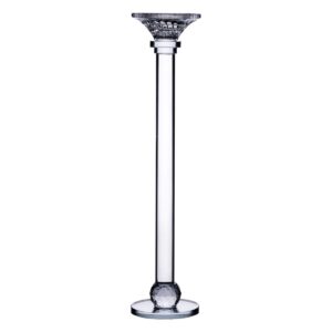 Підсвічник скляний на тонкій ніжці 9×39 см прозорий декоративний підсвічник на стіл HP-4-9L