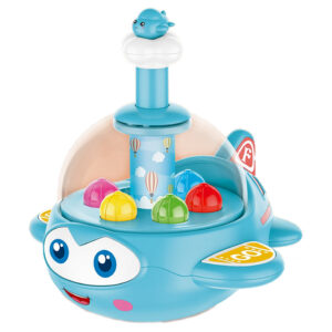 Дитяча дзиґа "Літак" Limo Toy BM1201, 16 см Бірюзовий