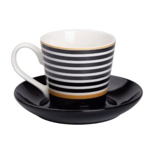 порцелянова чашка з чорним блюдцем 200 мл RX-N24708B