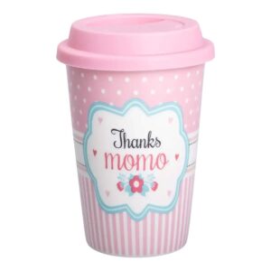 Стакан порцелянаовий 420 мл з силіконовою кришкою Thanks momo RX-N240288TM