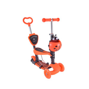 Дитячий самокат з батьківською ручкою Bambi SC20139 PU колеса зі світлом Помаранчевий
