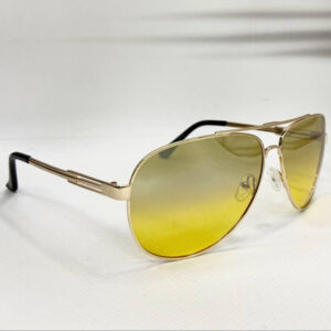 Водійські окуляри унісекс антифара авіатори в золотистій металевій оправі з тоненькими металевими дужками