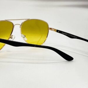 Водійські окуляри унісекс обзорні авіатори в золотистій оправі з пластиковими дужками