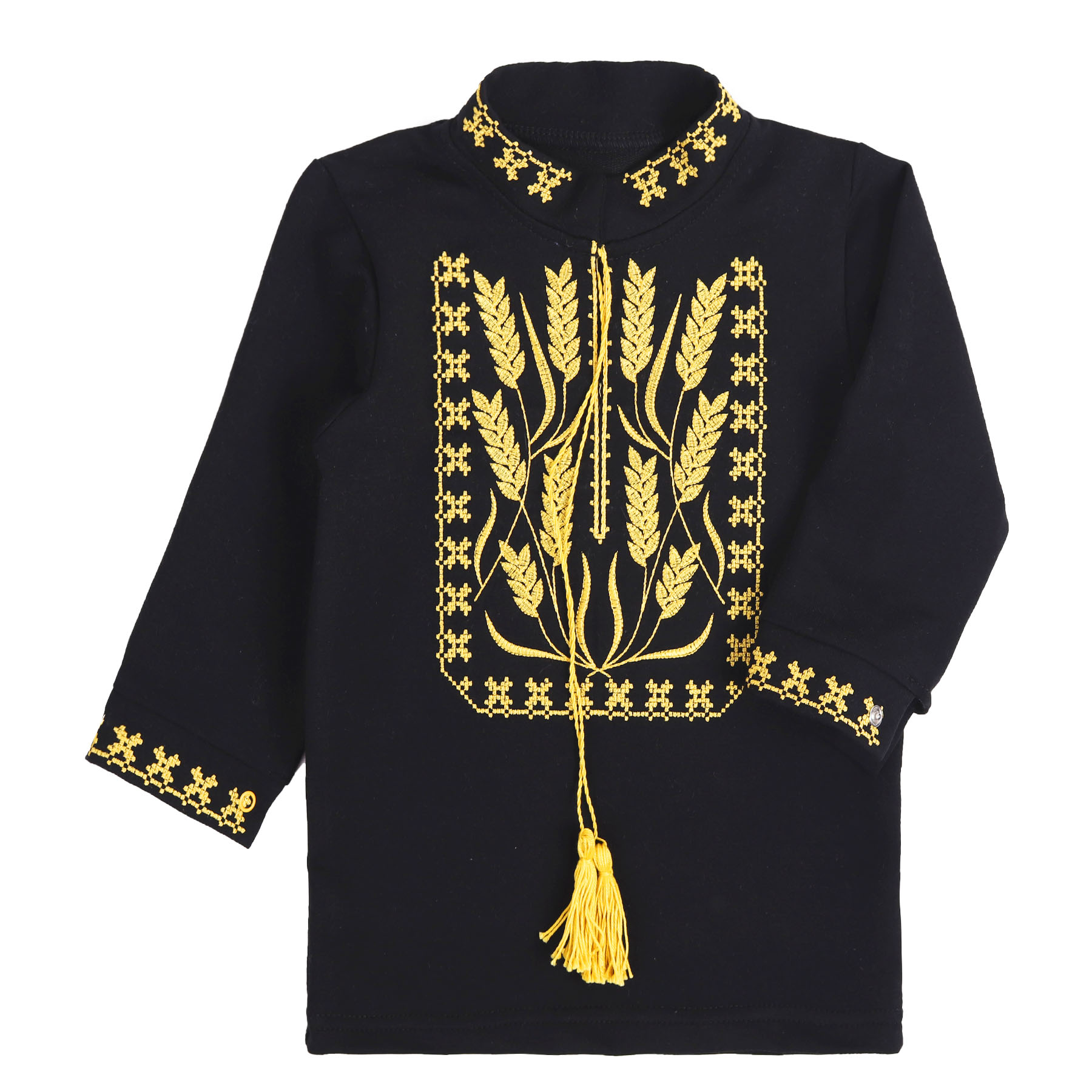 Вишиванка для хлопчика "Колоски", Чорний, 92 (2 роки)