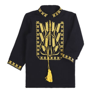 Вишиванка для хлопчика "Колоски", Чорний, 92 (2 роки)