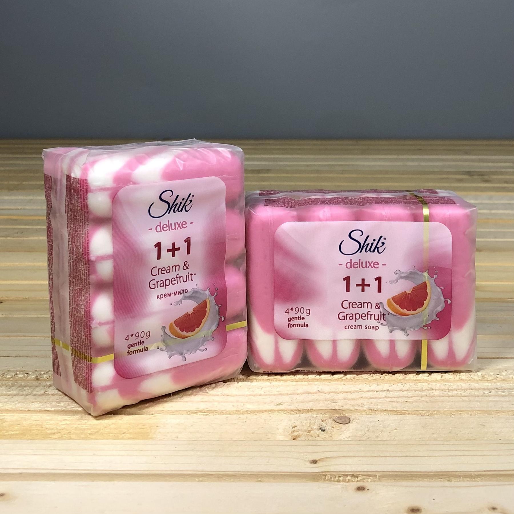Туалетне мило Shik 1+1 з екстрактом рожевого грейпфруту та зволожуючим кремом 4 х 90 гр.