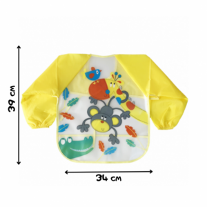 Дитячий фартух слинявчик з рукавами, Лимонний