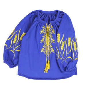 Вишиванка для дівчинки "Колоски", Електрик, 98 (3 роки)