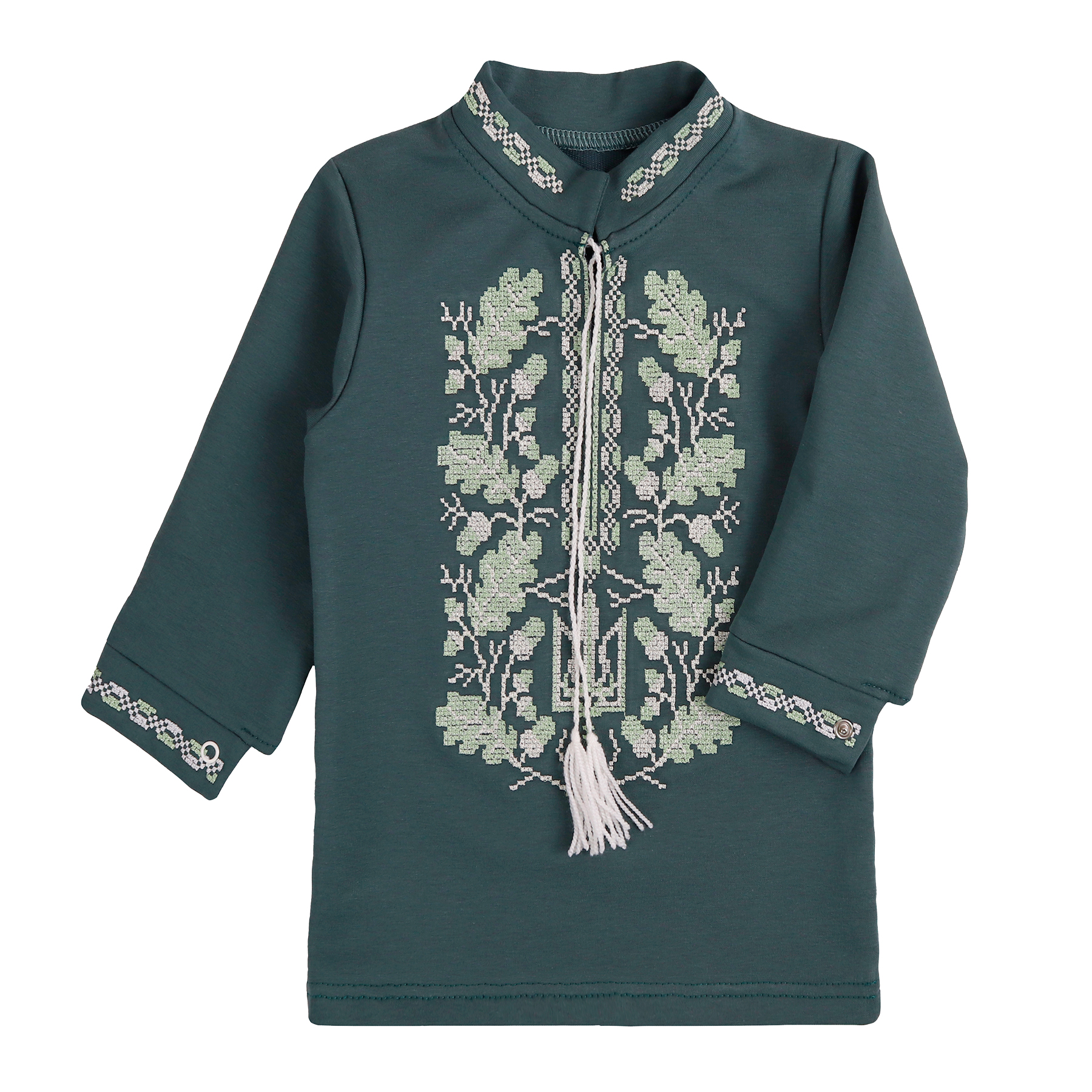 Вишиванка для хлопчика "Дубочок" довгий рукав, Евкаліпт, 92 (2 роки)