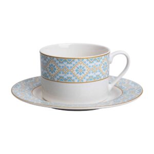 Чашка порцелянова з орнаментом 250 мл, біла HP-7-741