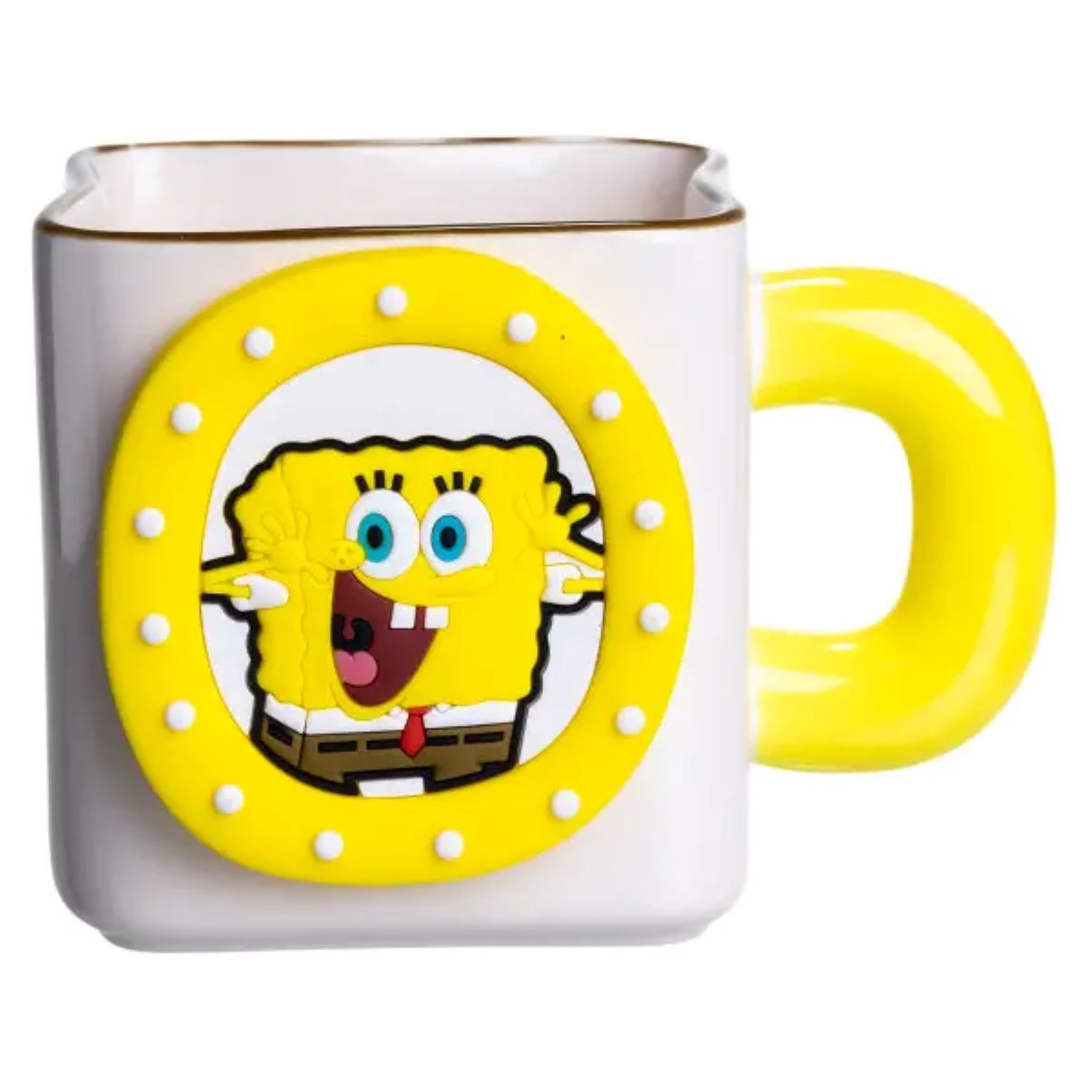 Порцелянова чашка "Губка Боб" з магнітним декором 500 мл, Кружка дитяча чашка із порцеляни на подарунок FM-12Y