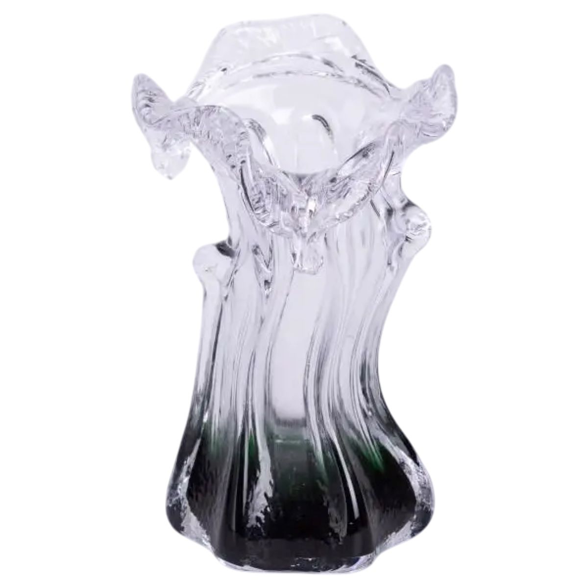 Декоративна скляна ваза для квітів 15.5 см фігурна ваза 100 мл Зелена HP-9-3