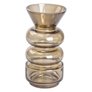 Ваза для квітів скло 18 см декоративна ваза прозора для декору 650 мл Коричнева HP-10-15