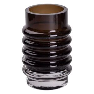 Ваза скляна декоративна 18 см у скандинавському стилі для квітів та інтер'єру 900 мл Чорна HP-10-22