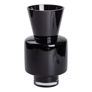 Ваза з кольорового скла для квітів 31 см декоративна ваза для декору та інтер'єру 4 л Чорна HP-10-33